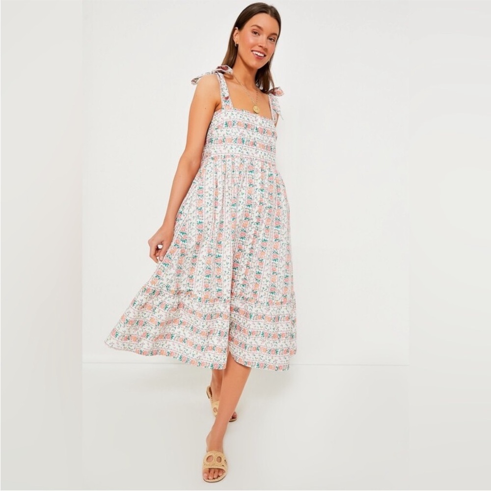 Hyacinth House Tuckernuck Floral Boat Neck Tie dress